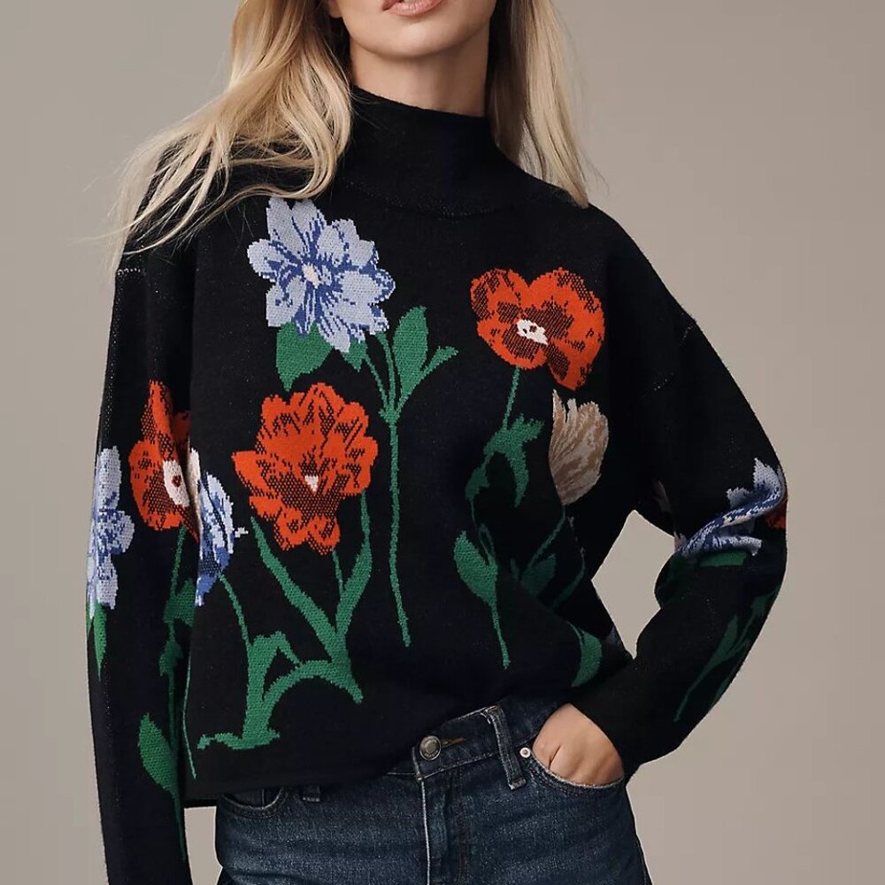 STATEMENT PIECE!!!  Anthropologie Carys  Mock-Neck Sweater